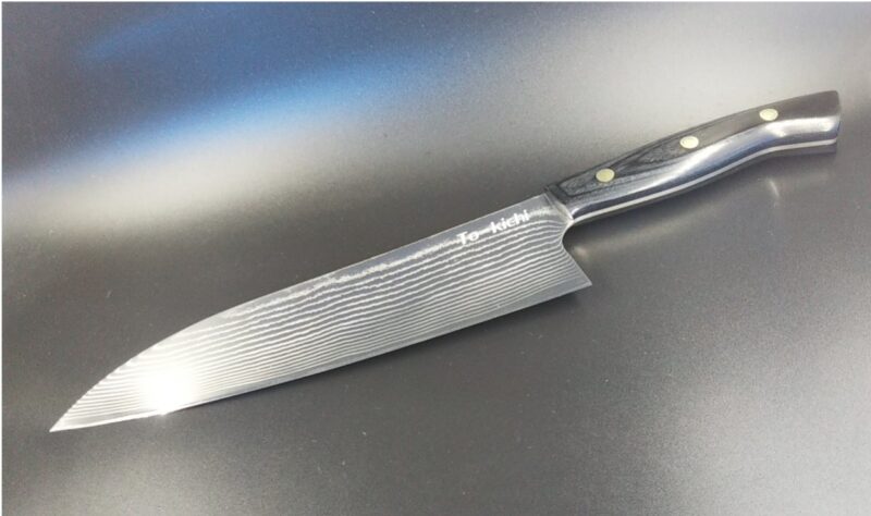 牛刀 刃長約21ｃｍ VG10ダマスカス ウッドマイカルタハンドル